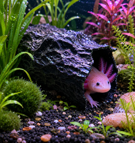 Small axolotl cave - small, hide